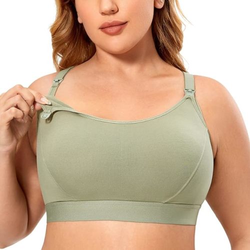 Gratlin Women's Plus Size Nursing Bra Sports Maternity Support Cotton Breastfeeding Bras