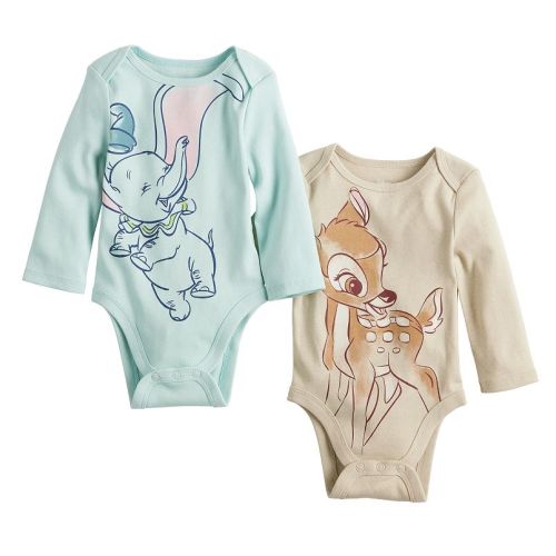 Disney's Dumbo & Bambi Baby Long Sleeve 2-Pack Bodysuit by Jumping Beans®