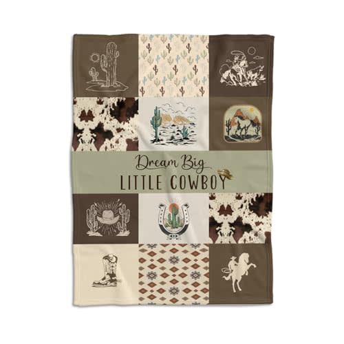 Western Blanket, Western Decor for Nursery Room, Baby Blankets for Boys Girls, Cowboy Baby Blankets, Western Baby Stuff, Soft Warm Lightweight Nursery Bed Blanket for Newborn Toddlers (03, 30x40 in)