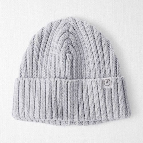 Light Heather Grey Baby Organic Cotton Sweater Knit Beanie | Carter’s Oshkosh Canada