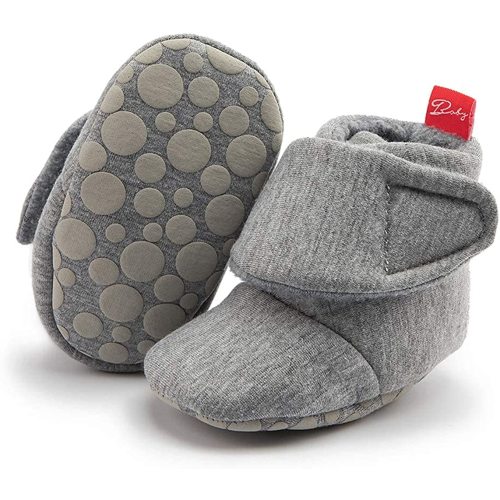 Babelvit Fleece Booties Stay On Slippers Gripper First Walkers