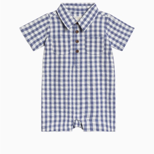 Mato Seersucker Collared Romper