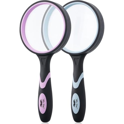 Mr. Pen- Magnifying Glass, 2 Pack, 10X Magnifier, 75mm Glass Lens, Magnifier for Reading, Magnifying Glasses for Close Work