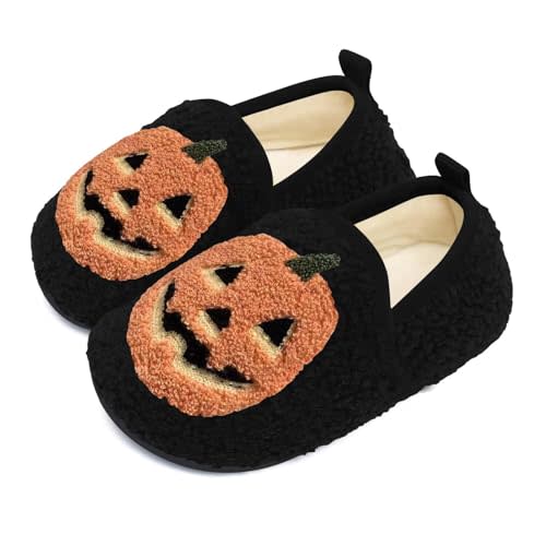 UCUHNB Kids Slippers Toddler Smile Face House Slippers Indoor Home Non-Slip Rubber Sole Shoes Warm Cozy Socks