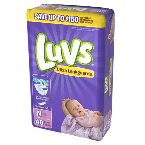 Luvs Ultra Leakguards Baby Diapers, Size 0 Newborn, 40 Count Pack