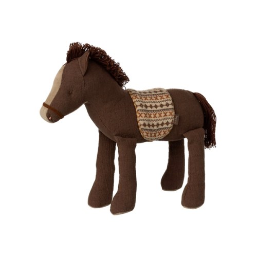 Pony in Brown, Soft Toy Horse with Saddle - Maileg - Maileg USA