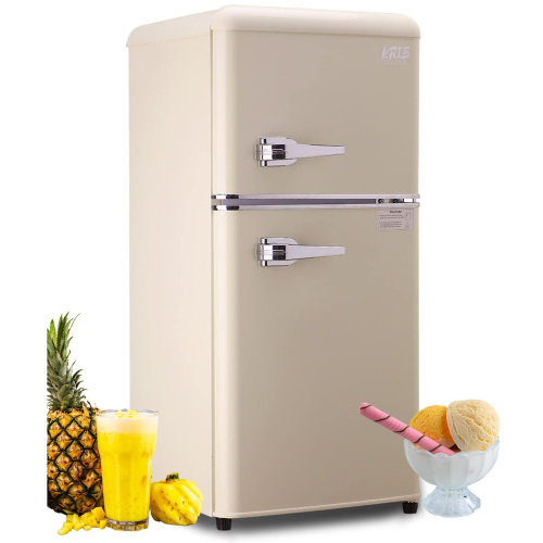 Feilong 3.5 Cu.Ft Mini Fridge with Freezer, 2-Door Compact Refrigerator with 7-Level Thermostat & Removable Shelves for Home/Office/Dorm | Wayfair