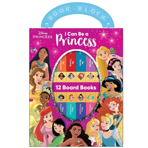 Disney Princess - I Can Be Princess My First Library Board Book Block 12-Book Set Teaches Positive Traits Like Caring, Friendliness, Curiosity, and More! - PI Kids