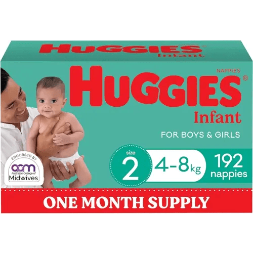 Huggies Infant Nappies Size 2 (4-8kg) 192 Count - One Month Supply (Packaging May Vary) : Amazon.com.au: Baby