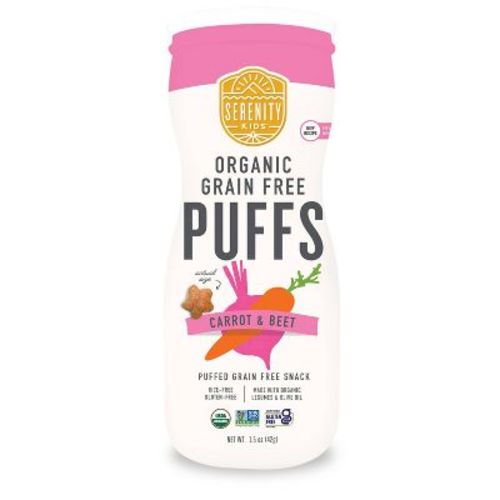 Serenity Kids Carrot & Beet Organic Grain Free Puffs Baby & Toddler Snacks - 1.5oz
