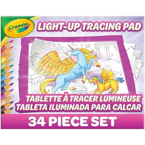 Crayola Light Up Tracing Pad Pink, Best Birthday, Holiday & Christmas Gifts for Girls & Boys, 6, 7, 8 Year Olds, Kids Toys, Light Box Art Kit for Kids [Amazon Exclusive]