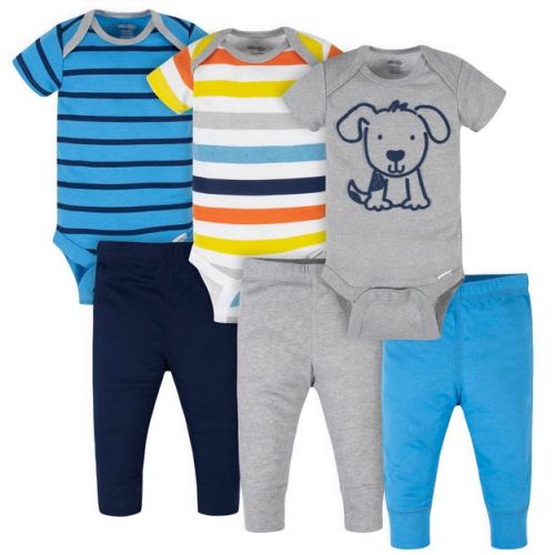 Onesies Brand Baby Boys' Bodysuits & Pants Set - Dog - 0-3 Months - 6-Piece