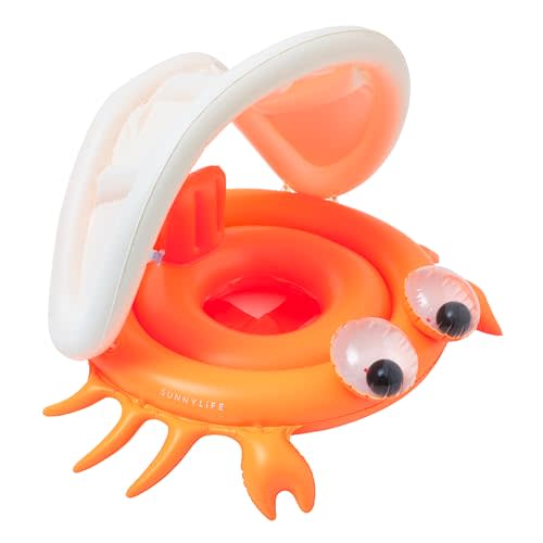 SUNNYLiFE Baby Float, Sonny The Sea Creature, Neon Orange, PVC, 37.8 x 25.98 x 10.24 inches, 2.2 lbs