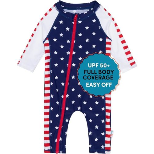 SwimZip Boys' Long-Sleeve UPF 50+ Swimsuit for Baby, Toddler, & Little Boys