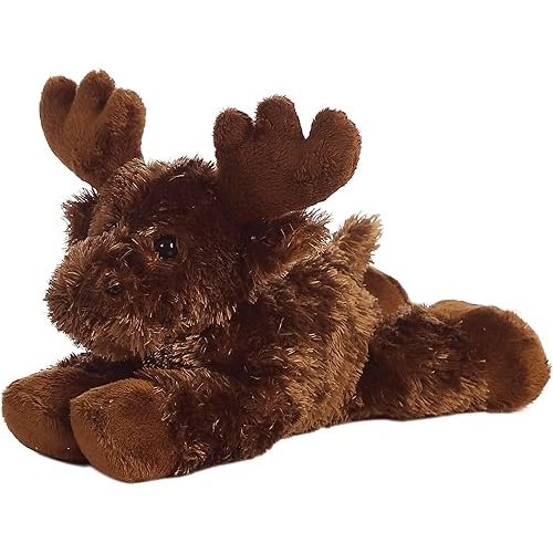 Aurora® Adorable Mini Flopsie™ Maxamoose™ Stuffed Animal - Mini Companions Ready for Playful Adventures - for Kids All Ages, Toddlers, Adults, and Families - Brown 8 Inches