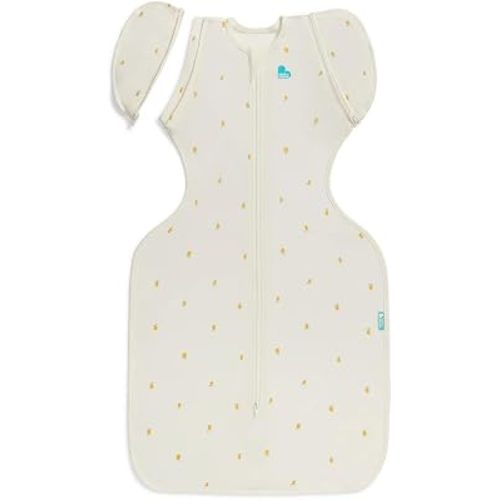 Love to Dream Swaddle Up Transition Bag, Viscose from Bamboo, Arms Up Position, Soft and Sustainable Bamboo Fabric, Sleep Bag, 1.0 TOG, (20-24°C) Ideal for Moderate Temps Cream Lemons, 13-19lbs
