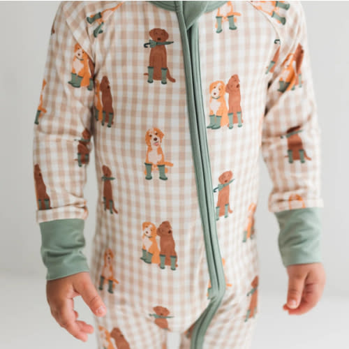 Green Pup Friends Zipper Romper – In My Jammers