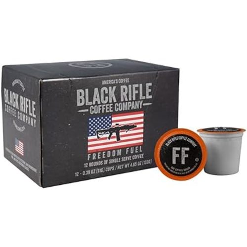 Black Rifle Coffee Company Dark Roast Coffee Pods – 100% Arabica, Bold, Smoky Single-Serve K-Cup Compatible – Veteran-Founded Premium Coffee – Freedom Fuel – 12 Count