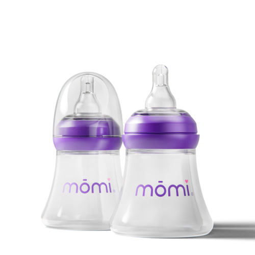mōmi breast-like bottle, 5oz 2-set, glass