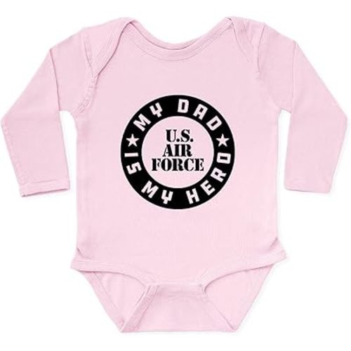 CafePress U.S. Air Force My Dad Long Sleeve Infant Bodysuit Cute Long Sleeve Infant Baby Bodysuit Romper