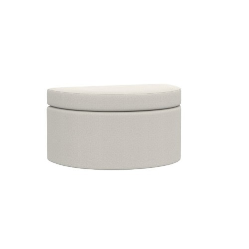 Chris Loves Julia Ottoman Performance Plush Chenille Light Gray