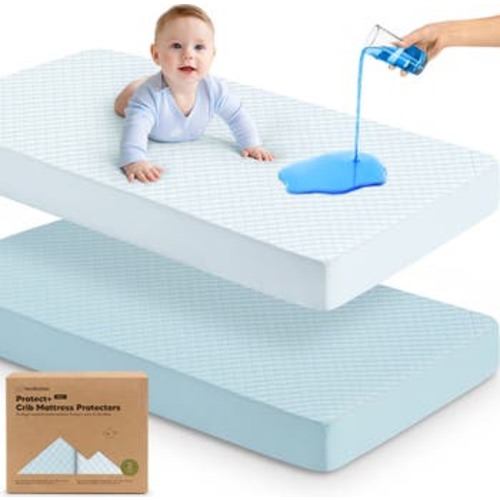 2-Pack Quin Protect+ Waterproof Crib Mattress Protector