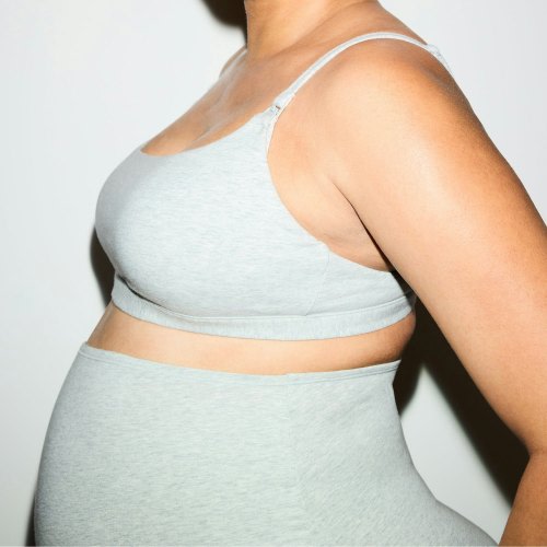 COTTON JERSEY MATERNITY NURSING SCOOP BRALETTE 2-PACK | LIGHT HEATHER GREY | SKIMS