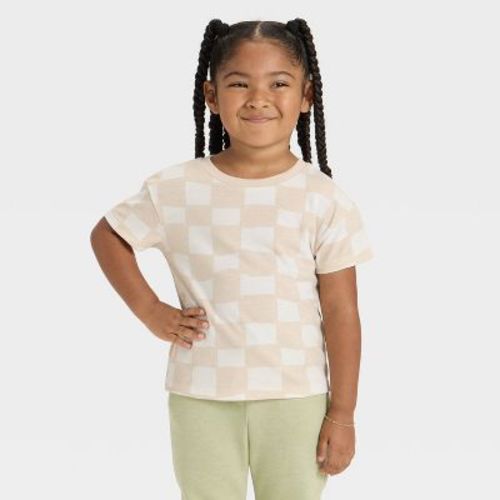 Toddler Girls' Short Sleeve Relaxed T-Shirt - Cat & Jack™ Beige 18M