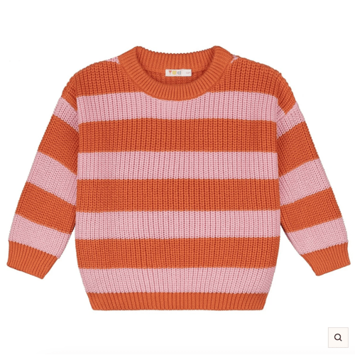 Pink + Orange Striped Sweater