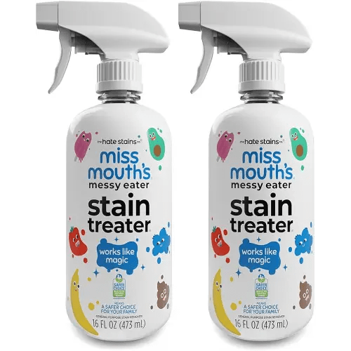 Miss Mouth’s Messy Eater Stain Treater Double Trouble Bundle - 2-Pack of 16oz Stain Remover - Newborn & Baby Essentials - No Dry Cleaning Food, Grease, Coffee Off Laundry, Underwear, Fabric