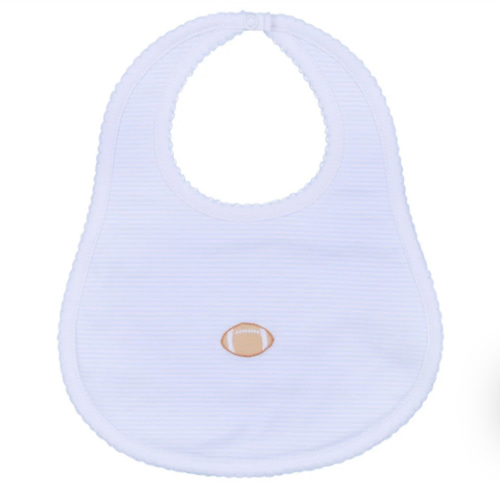 Touchdown Cutie Embroidered Bib - Light Blue