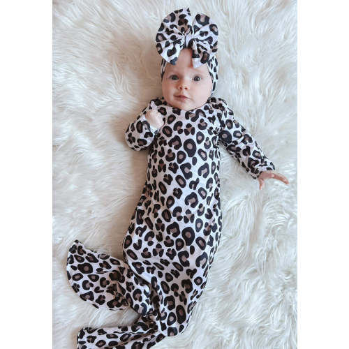 LBB original Leopard gown and headband set – Leopardbaby Boutique