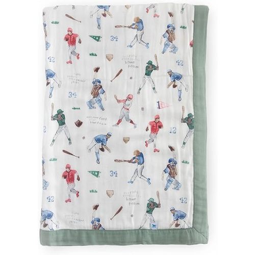 Little Unicorn Deluxe Muslin Quilt | 100% Rayon Muslin from Bamboo | Babies and Toddlers | Small 30 x 40 | Home Run