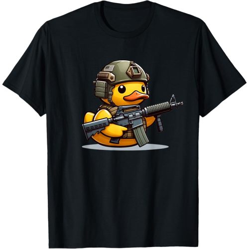 Funny Duck Tactical Rubber Duck Military Yellow Duck T-Shirt