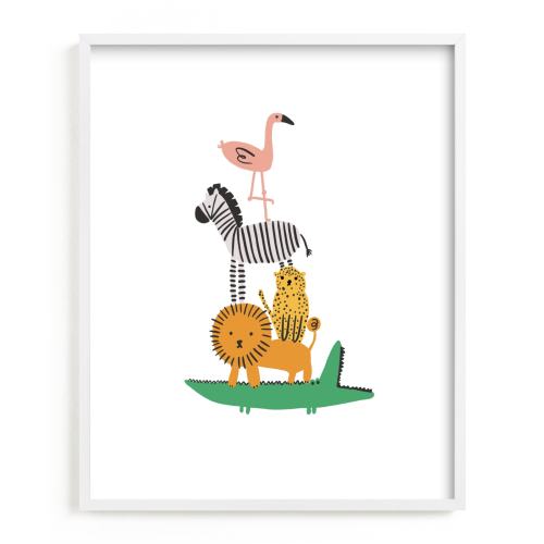 Safari Stack Limited Edition Children's Art Print by Hudson meet Rose