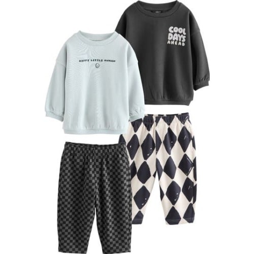 Kids' 4-Pack Assorted Cool Days Ahead Sweatshirts & Sweatpants Set, 12-18M