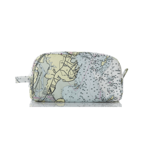Casco Bay Nautical Chart Toiletry Bag