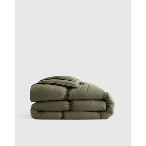 Cotton Pintuck Comforter in Dusty Olive