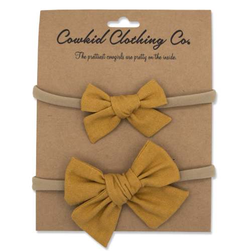 Mustard Yellow Linen 2-Piece Headband Set