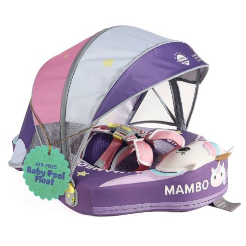 Mambobaby Sunny Navigator Baby Pool Float with Canopy Novelty Float - Unicorn Pink