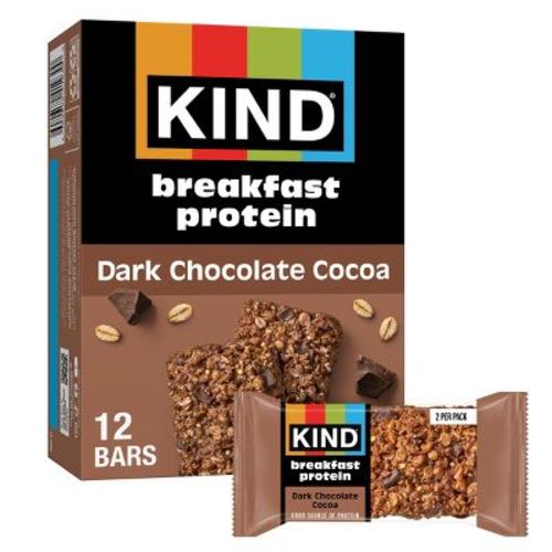 KIND Breakfast Protein Bars Dark Chocolate Cocoa - 8g Protein - 10.56oz/12ct