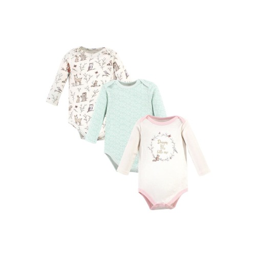 Essential All-Cotton Long-Sleeve Bodysuit Triple Pack, 3-6M