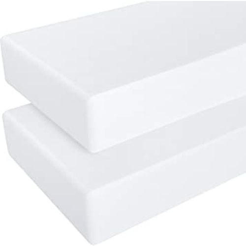 NTBAY 2 Pack 100% Brushed Microfiber Fitted Crib Sheet, Super Soft and Cozy 28x52 Crib Sheet for Standard Crib and Toddler Mattresses, Boys, Girls, Unisex, White, 28x52 Inches