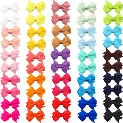 2In Fully Covered Minimalist Style Plain Bow Hair Clips, 50Pcs/Set - TikTok Shop