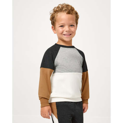 Heather Gray Panel Crewneck | Little Sleepies