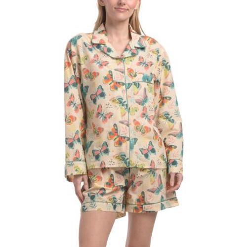 2pc Butterfly Print Notch Collar Pajama Top And Shorts Set | Sleepwear & Robes | TJ Maxx