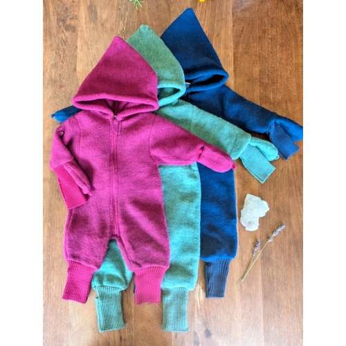 Reiff - Organic Wool Fleece - Pixie Hood Baby Bunting - Zipper – Nature's Wild Child