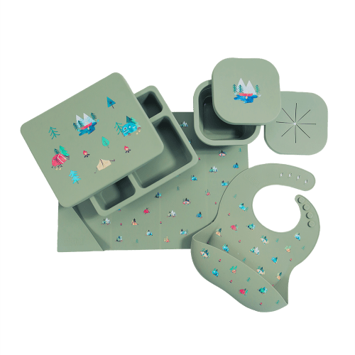 Silicone Mealtime Bundle Camper Sage Green