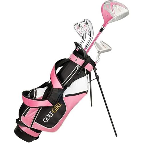 Golf Girl Junior Girls Golf Set V3 with Pink Clubs and Bag, Right Hand