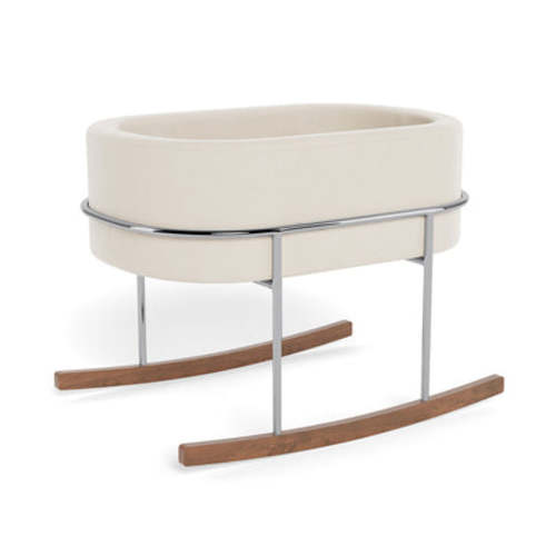 Rockwell Bassinet - Beach Brushed Cotton-Linen - No Synthetic Fabrics (Modern Nursery Exclusive)